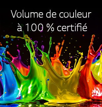 LG QNED evo AI Mini LED QNED85 avec Dynamic QNED Color Pro remplit l’écran de jaillissements éclatants et fluides de mouvements multicolores, semblables à de la peinture, présentant une brillance des couleurs améliorée certifiée pour un volume de couleurs de 100&nbsp;%.