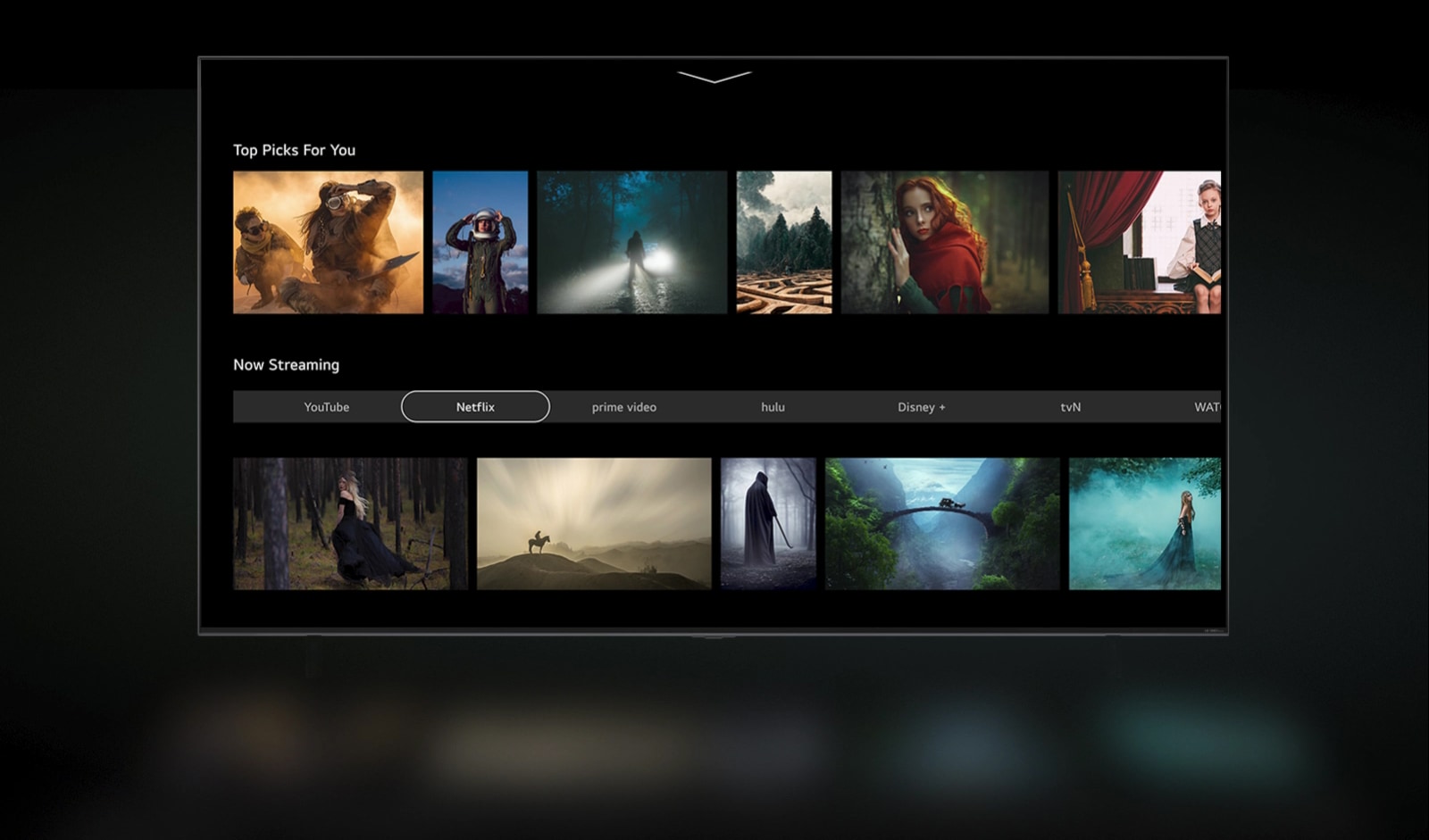La scène d’activation du All New Home est diffusée sur l’écran du téléviseur.
