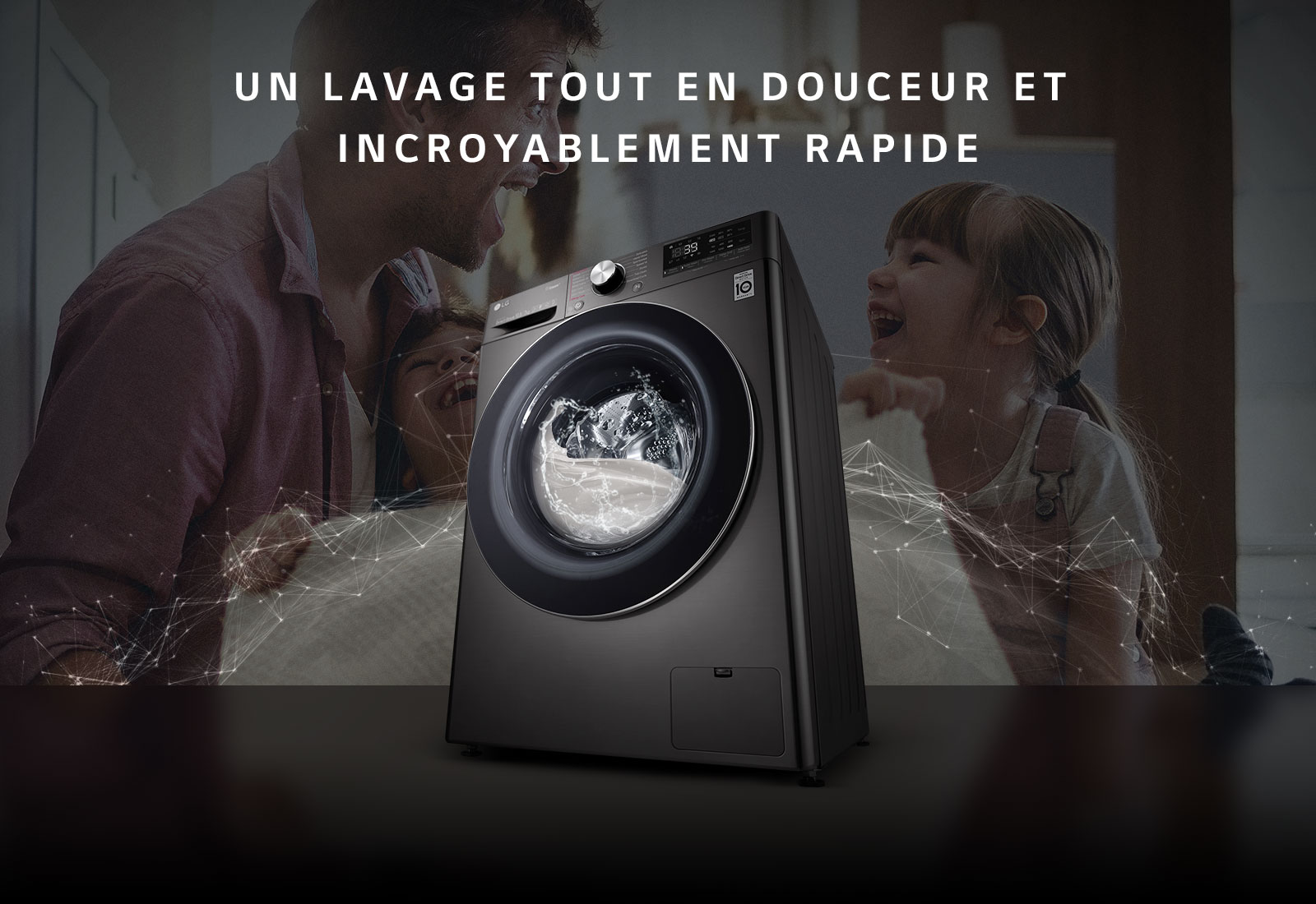 LG Lavage-séchage combiné, Lavage optimale en 39 minutes, Moteur IA  intelligent reconnaît votre linge, E, 10.5 kg, TurboWash 360, Moins de  repassage grâce à la vapeur