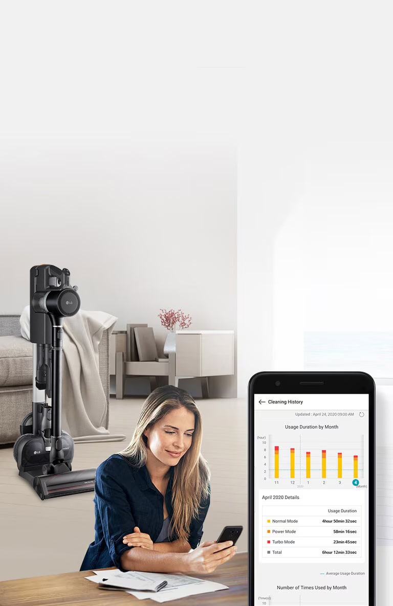 Recevez des messages d’alerte et de suivi pour un nettoyage profond et puissant