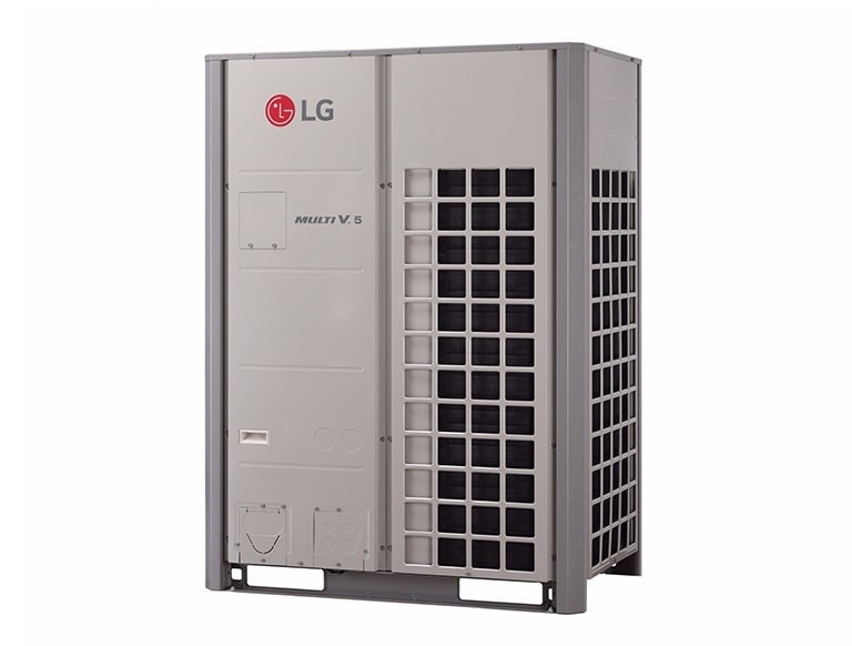 Une grande unité LG Multi V 5 de forme rectangulaire est présentée.