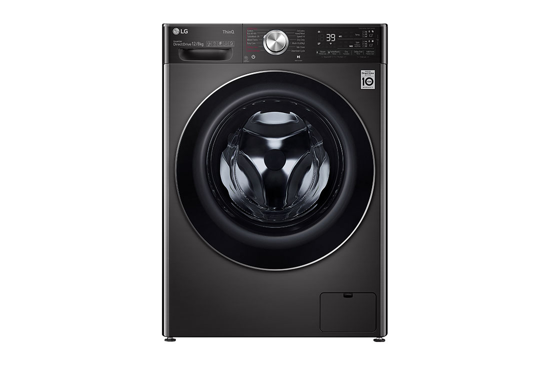 LG Lavante/Séchante 12/8KG | AI DD™ | 6 Motion Direct Drive™ | SmartThinQ™, front view, F4V9BCP2EE