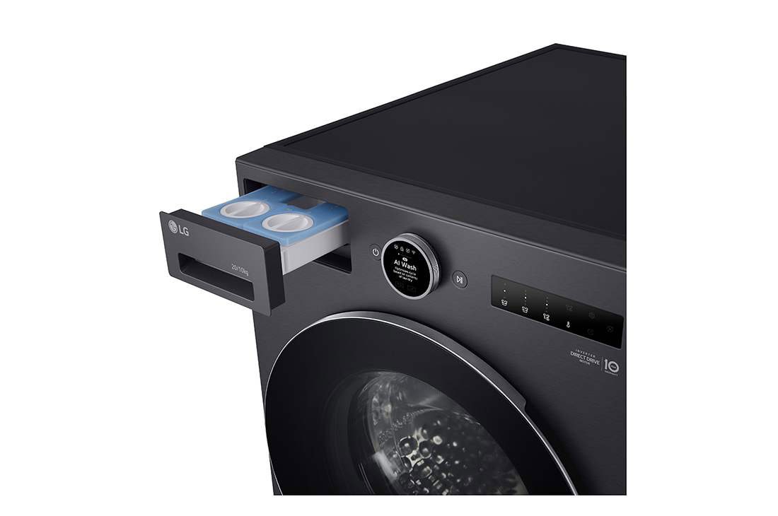 LG Lavante/Séchante 20/10Kg&nbsp;| AIDD™ | 6 Motion Direct Drive™ | SmartThinQ™, LG F0Z9DFP26Top Right Drawer Open view, F0Z9DFP26, thumbnail 5