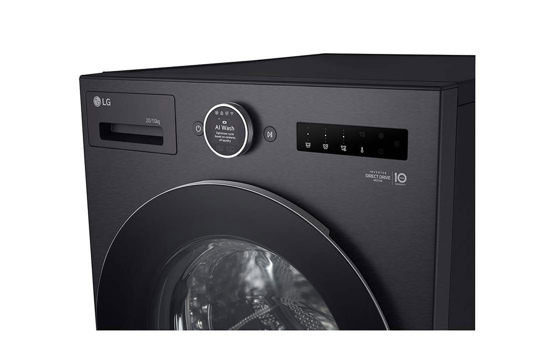 LG Lavante/Séchante 20/10Kg&nbsp;| AIDD™ | 6 Motion Direct Drive™ | SmartThinQ™, LG F0Z9DFP26Side view, F0Z9DFP26, thumbnail 9