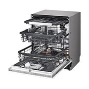 LG Lave-Vaisselle Encastrable QuadWash™  | 14 Couverts | TrueSteam™ | Inverter Direct Drive™, Vue avant droite d’un lave-vaisselle dont la porte est ouverte., DBC425TS, thumbnail 13