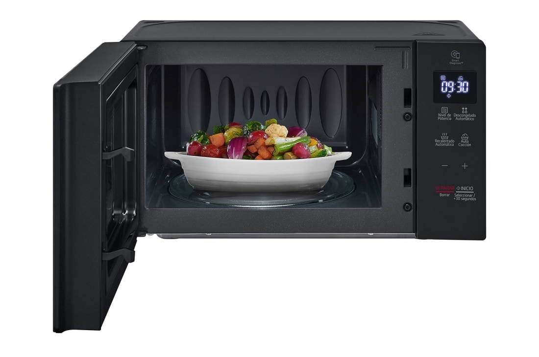 LG Micro-ondes Solo | NeoChef™ 20L | ON OFF | Solo | Porte s'ouvrant vers le bas, Front Open_Food, MS2032GAS, thumbnail 2