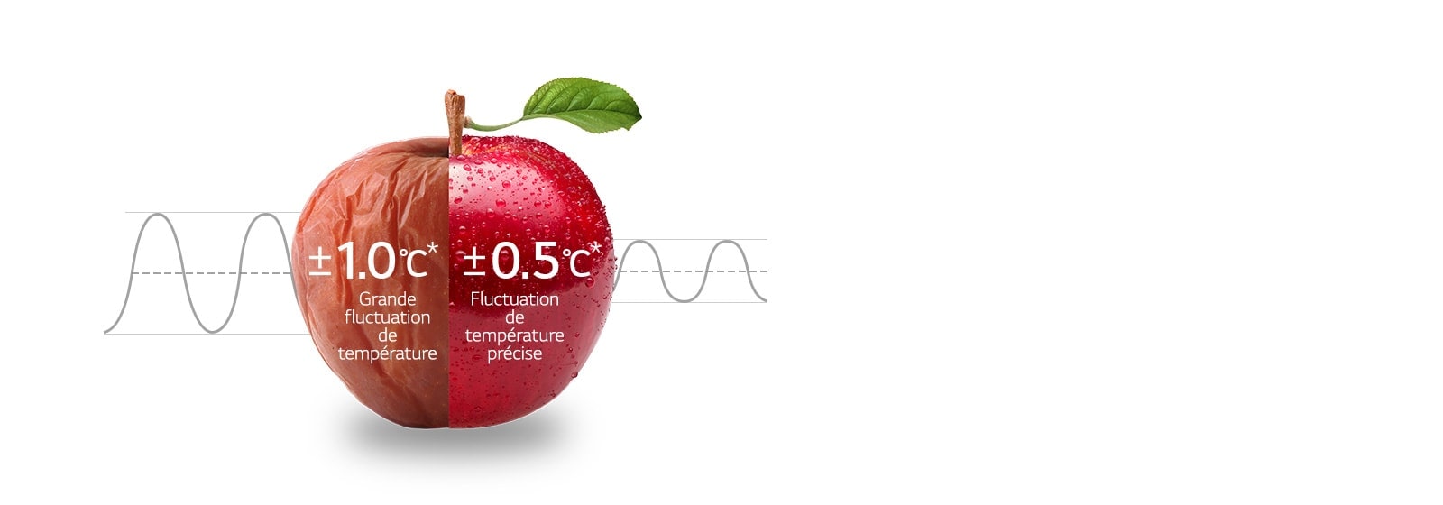 Impact du froid homogène sur une pomme