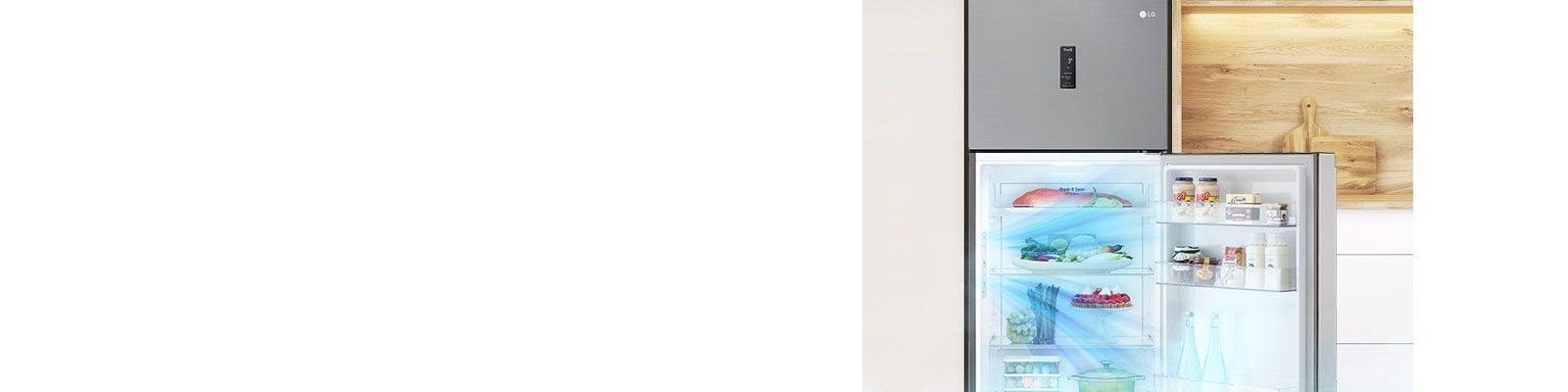 La fonction Smart Fresh Air fonctionne même lorsque la porte du réfrigérateur est ouverte.