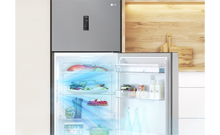 La fonction Smart Fresh Air fonctionne même lorsque la porte du réfrigérateur est ouverte.