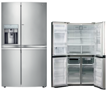 LG RÉFRIGÉRATEUR SIDE BY SIDE AVES UN GRAND DISTRIBUTEUR D'EAU ET DE GLACE, GR-J297WSBN