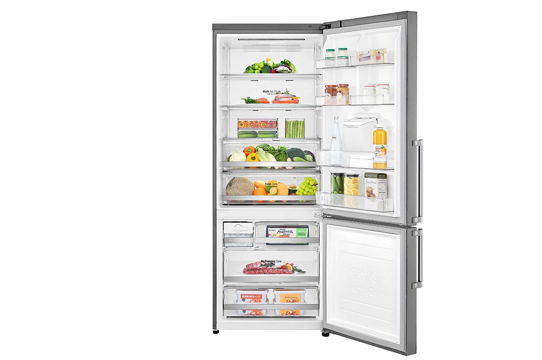 LG Combiné | 446L| No Frost | Door Cooling+™ | Affichage Externe, GC-F569BLCZ-Front Open Food, GC-F569BLCM, thumbnail 2