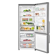 LG Combiné | 446L| No Frost | Door Cooling+™ | Affichage Externe, GC-F569BLCZ-Front Open Food, GC-F569BLCM, thumbnail 2