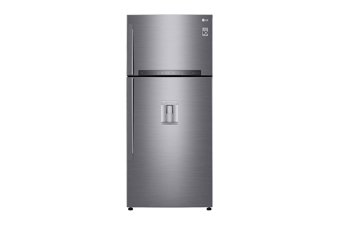 LG Réfrigérateur 2 portes | Compresseur linéaire inverter | 469L | Gris | NatureFRESH™ | Door Cooling | LINEARCooling™ | HygieneFresh+™ | Total No Frost, LG GN-F71HLHU Front view, GN-F71HLHU