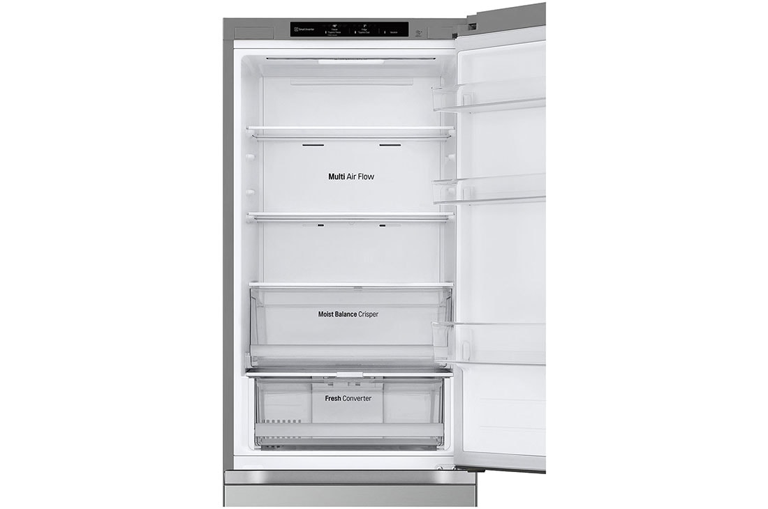 LG Combiné | 344L | No Frost | Door Cooling+™, Top door open without  food detail, GC-B459FM8W, thumbnail 8