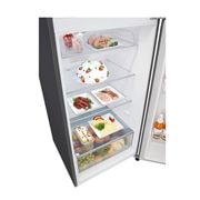 LG 2 Portes | 459L | No Frost | HygieneFresh+™ | Affichage Externe, top freezer opened with spaceplus ice system attached and food stored, GN-F452PFBK, thumbnail 5