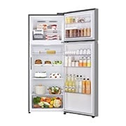LG 2 Portes | 461L | No Frost | Door Cooling+™, front open view with food stored, GN-B452PFFK, thumbnail 2