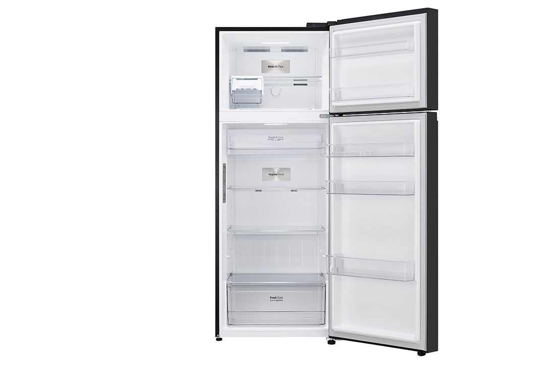 LG Réfrigérateur congélateur supérieur 493&nbsp;L en Essence Noir mat, Dimensions du réfrigérateur et diagramme d’installation avec mesures et guide de dégagement., GJ-B452PQBK, thumbnail 3