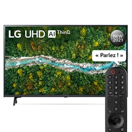 Une vue avant du téléviseur UHD LG2