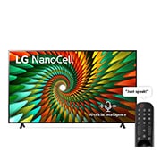 LG NanoCell TV | NANO077R series | 65 pouces | Télécommande magique  | HDR 10 | HLG | webOS Smart AI ThinQ | 3 side cinema | AI Sound Pro (5.1.2ch) | 2 Pole stand | 2023, Vue avant du téléviseur NanoCell de LG, 65NANO776RA, thumbnail 1