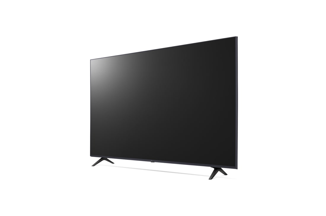 LG, UHD 4K TV, 65 inch UR80 series, webOS Smart AI ThinQ, Magic Remote, 3 side cinema, HDR10, HLG, AI Sound Pro (5.1.2ch), 2 Pole stand, 2023 New, vue de côté à 30 degrés, 65UR80006LJ, thumbnail 2