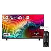 LG NanoCell AI NANO80 4K | 65 pouces | Télécommande magique AI | HDR 10 | webOS24 | 2024, Vue avant d’un téléviseur LG NanoCell AI, NANO80 avec le texte LG NanoCell, 2024 et le logo webOS Re:New Program à l’écran, 65NANO80T6A, thumbnail 1