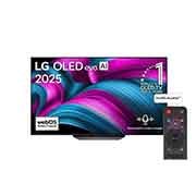 LG Smart TV LG OLED AI CS5 4K 65&nbsp;pouces 120&nbsp;Hz Télécommande AI Magic Remote webOS25 2025 , Front view of LG OLED evo AI CS5 4K Smart TV. 12 Years of world number 1 OLED emblem and LG OLED evo AI 2025 logo are on the screen., OLED65CS5VA, thumbnail 1