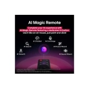 LG Smart TV LG OLED AI CS5 4K 65&nbsp;pouces 120&nbsp;Hz Télécommande AI Magic Remote webOS25 2025 , Télécommande LG AI Magic Remote avec le bouton IA en surbrillance. Autour d’elle se trouvent les différentes fonctionnalités auxquelles un utilisateur peut accéder à partir du bouton. AI Voice ID, AI , OLED65CS5VA, thumbnail 11