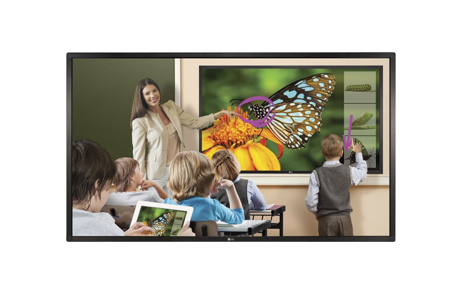 LG 55 Inch Interactive Touch Screen, With Slim Bezel Display, Featuring an IR Touch Screen and Anti Glare Display, KT-T550