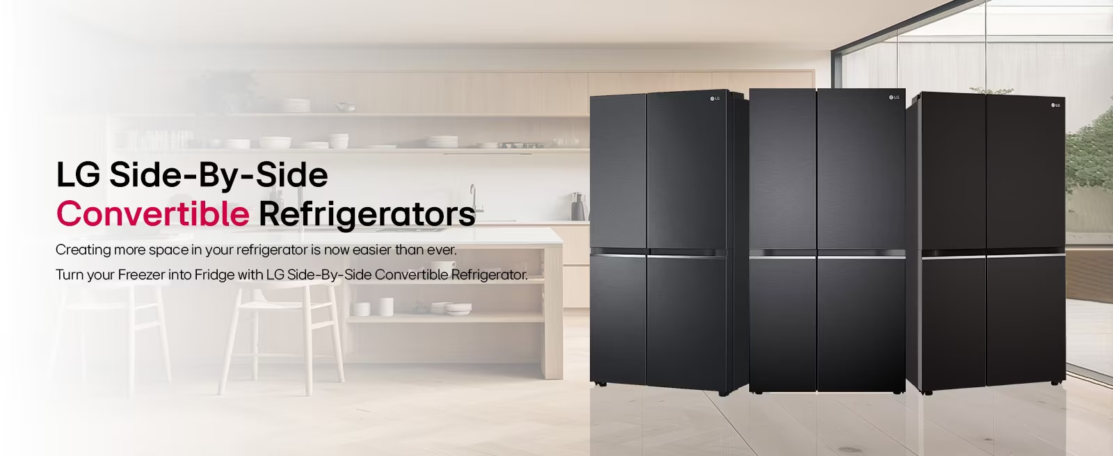 lg side by side convertible refrigerators 