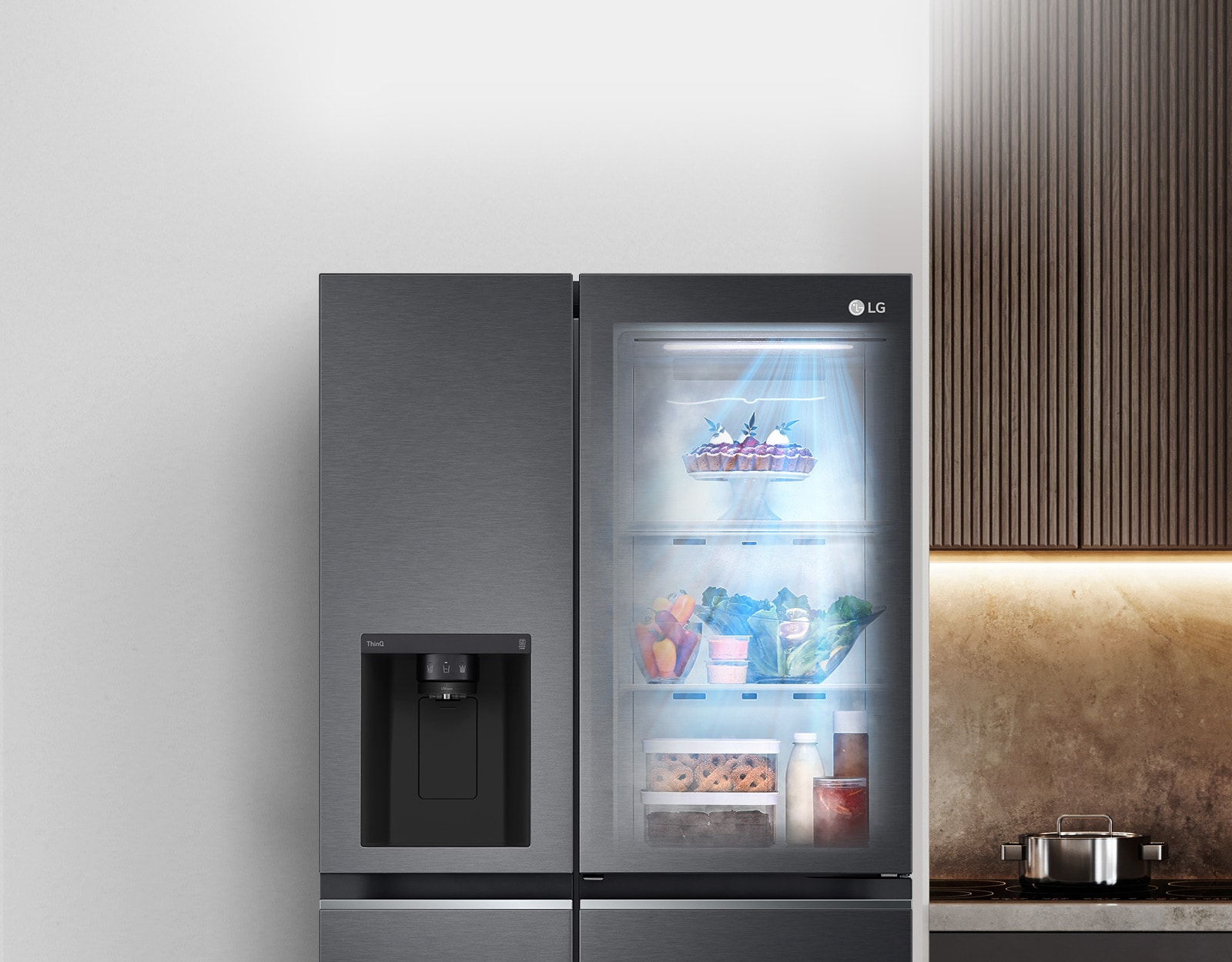 LG Refrigerator 635L Side by SIde & Door in Door with Inverter Linear Compressor, UV Nano Dispenser, ThinQ Matte Black J257SQRS