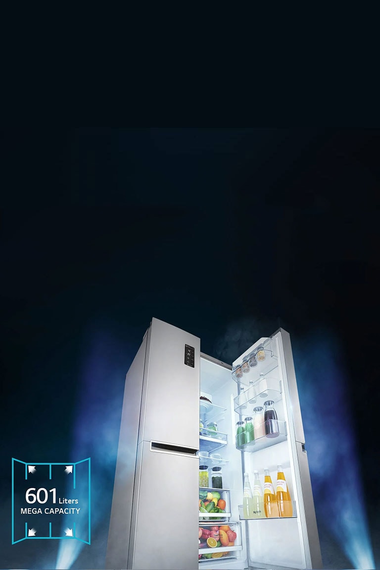 EASIER ACCESS to 601 liters of MEGA CAPACITY