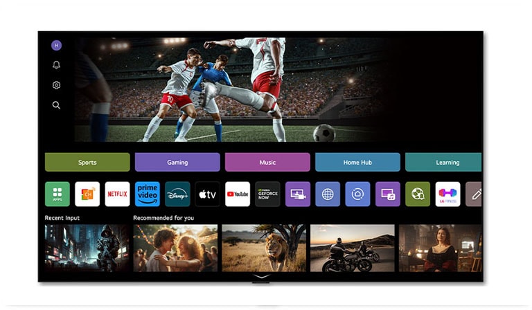 LG Channels home screen showing the variety of content available on an LG TV. 