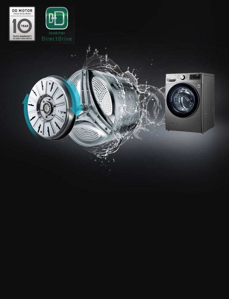 LG Charge frontale 15 KG, 6 Motion Direct Drive™, Inverter Direct Drive™  avec garantie de 10 ans, TurboWash, AIDD™