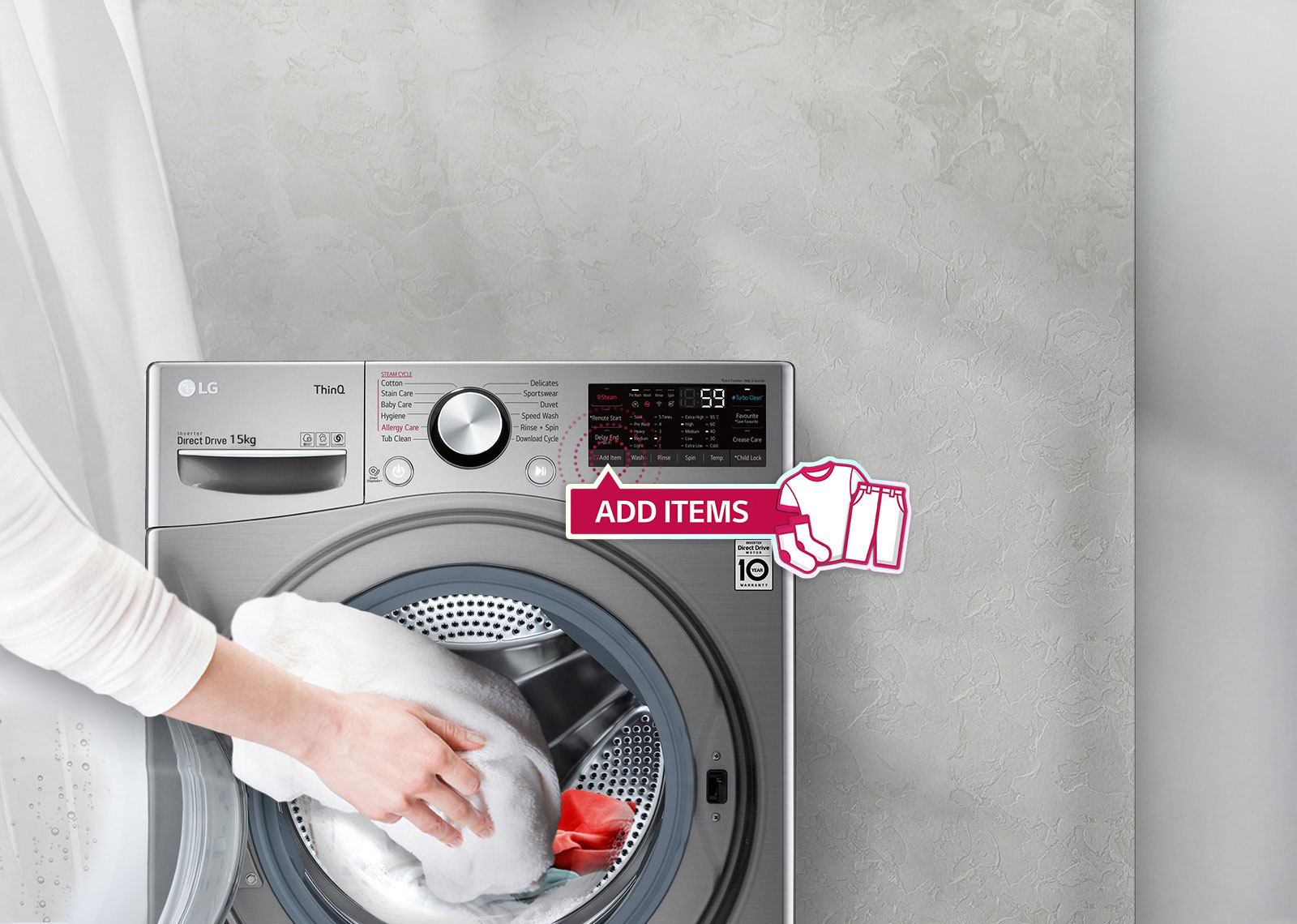 LG  F10F6RDS27 Lave-linge 15Kg / 9Kg – Radia Electro