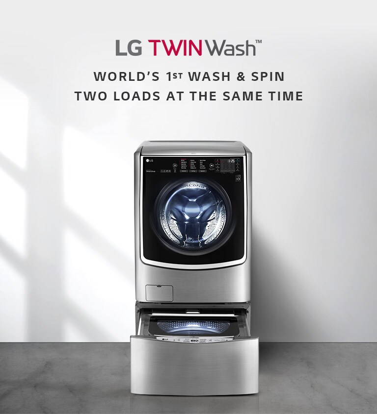 Lg Twinwash Wash Two Loads At The Same Time With Total Capacity Of 24 5 Kg