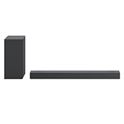 LG S75Q 3.1.2ch High Res Audio soundbar with Dolby Atmos, front view with rear speaker, S75Q, thumbnail 1