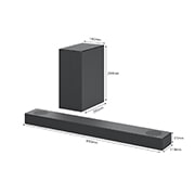 LG S75Q 3.1.2ch High Res Audio soundbar with Dolby Atmos, diagonal view of sound bar rear speaker with size, S75Q, thumbnail 3