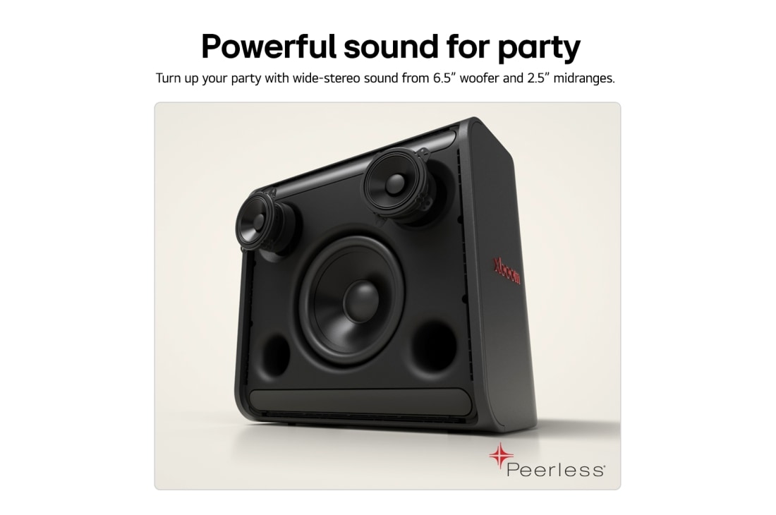 LG xboom Stage 301 | Bluetooth Speaker | xboom Signature Sound by will.i.am for Parties and Performances, USP card: Woofer and midranges, STAGE301, thumbnail 2