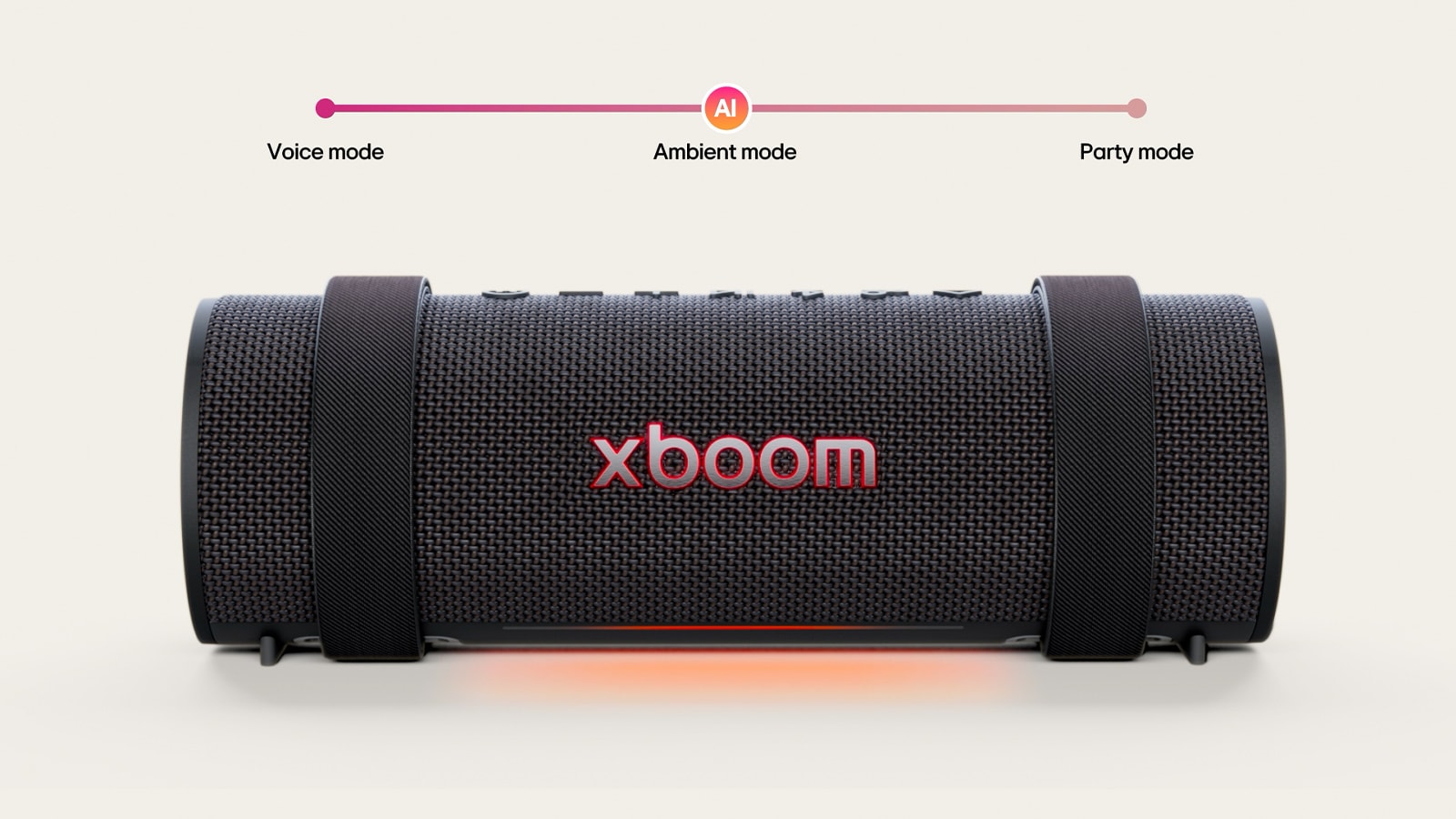 Front view of xboom Grab with its light on.	