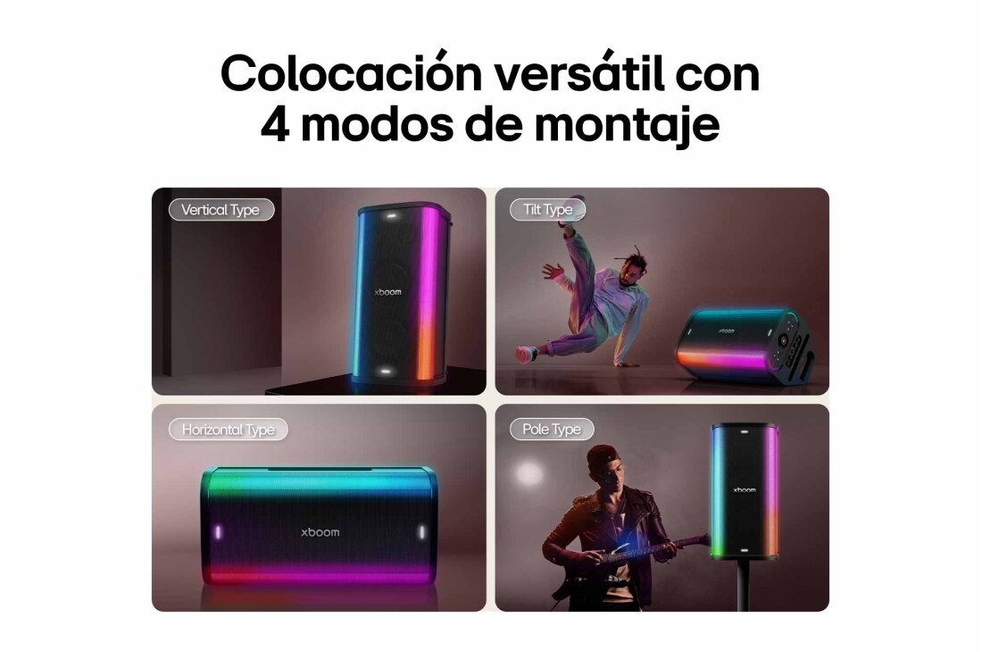 LG xboom Stage 501 | Bluetooth Speaker , top view with lighting-on, STAGE501, thumbnail 6