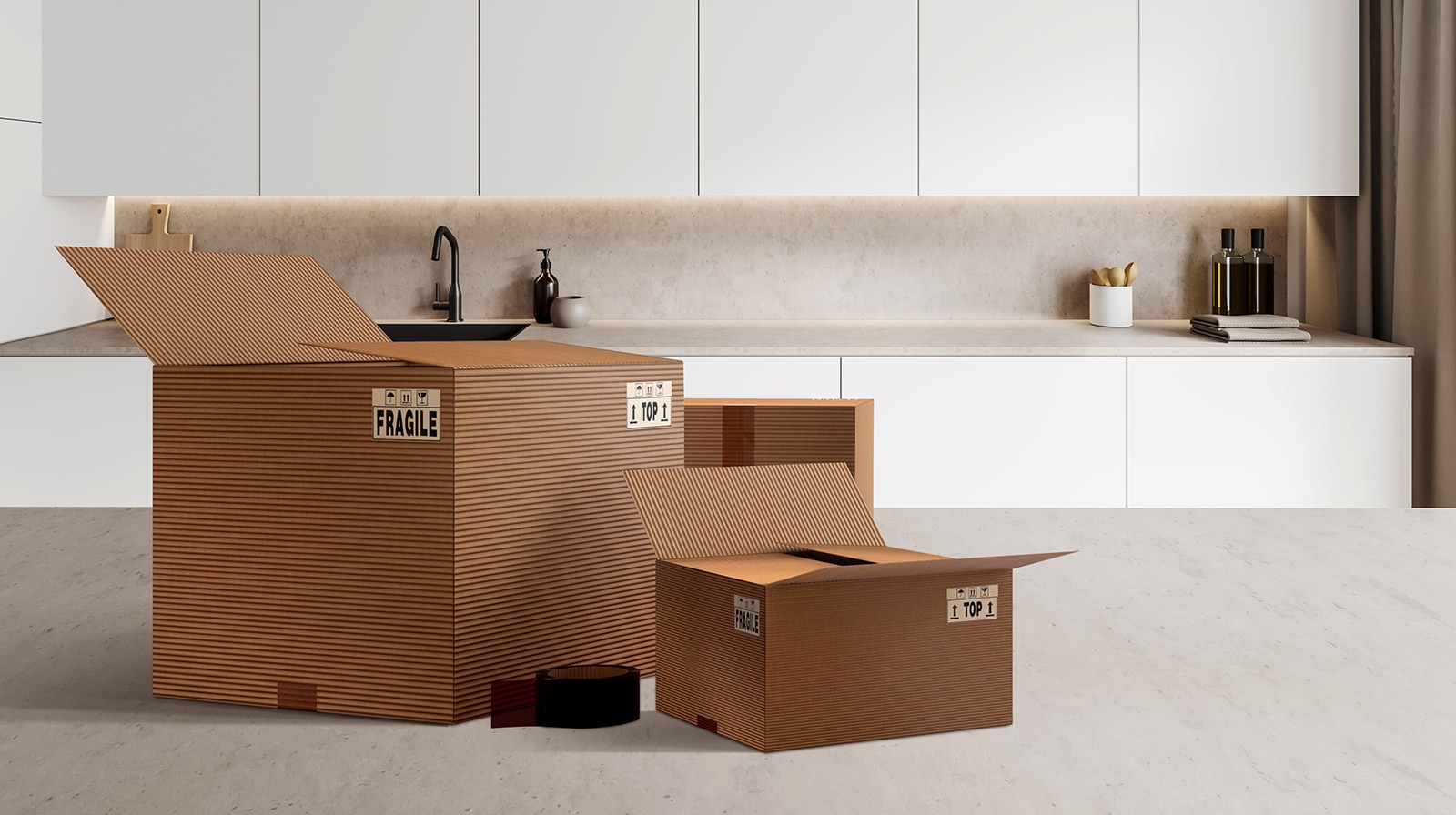 Image of a box on a kitchen table.