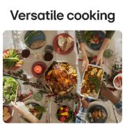 LG 60L built-in oven, black with touch control, Top view of people sharing a meal with roast turkey and side dishes at a dining table., WS5D6010G, thumbnail 4