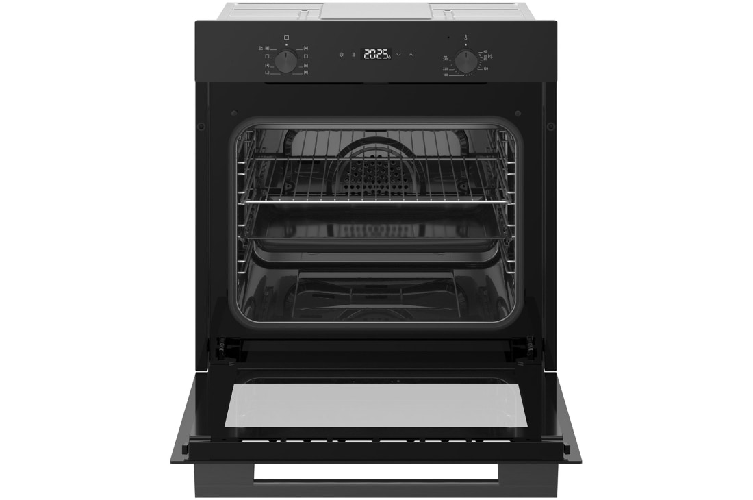 LG 60L built-in oven, black with touch control, LG oven open front angled view, WS5D6010G, thumbnail 3