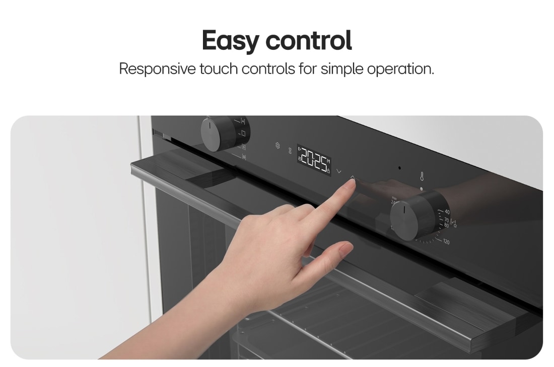 LG 60L built-in oven, black with touch control, Hand adjusting touch controls on a built-in oven control panel., WS5D6010G, thumbnail 7