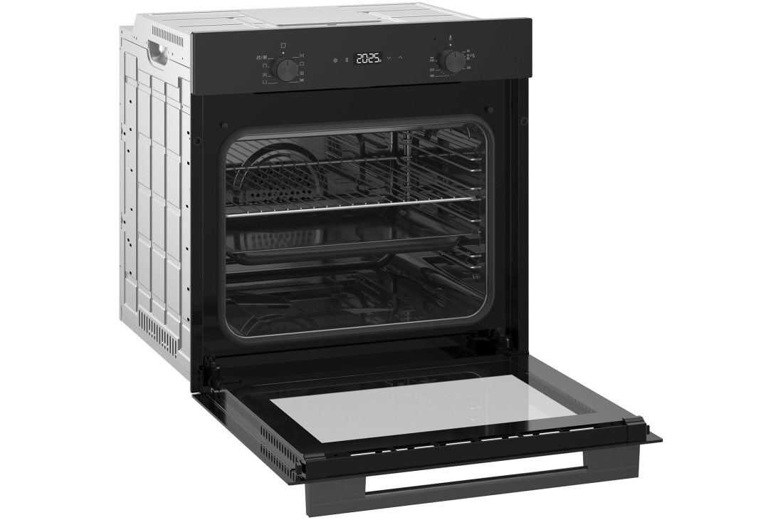 LG 60L built-in oven, black with touch control, LG cooktop open left angled view, WS5D6010G, thumbnail 11