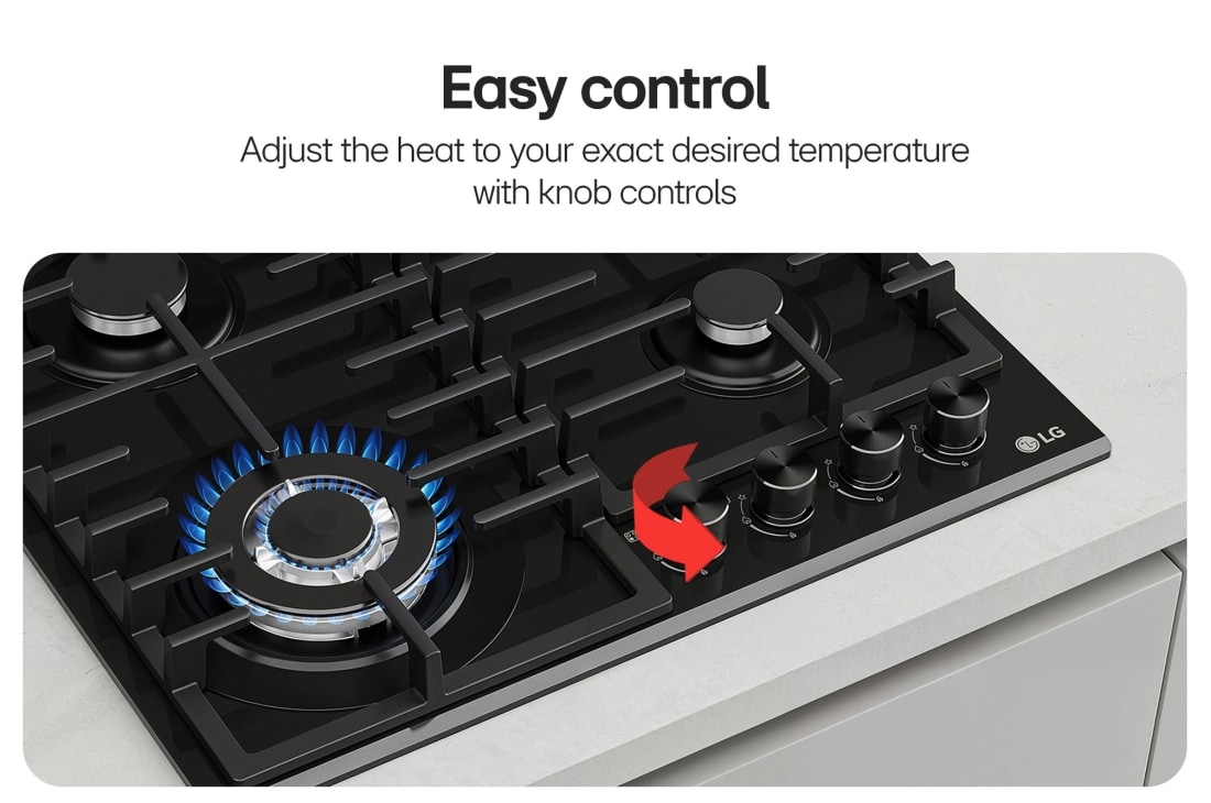 LG 24 Inch Compact Gas Cooktop, 24 Inch Compact Gas Cooktop, CG7D2414G, thumbnail 4