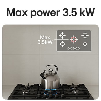LG Built-in 900 Gas Cooktop |5 Burners | Stainless Steel | Heavy duty grates, LG Built-in 900 Gas Cooktop |5 Burners | Stainless Steel | Heavy duty grates, CG7D3626G, thumbnail 3