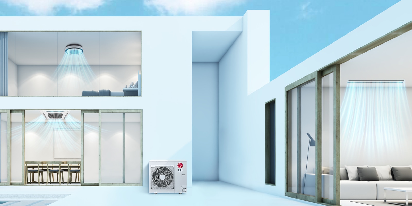 LG air conditioners are installed in premium villa.