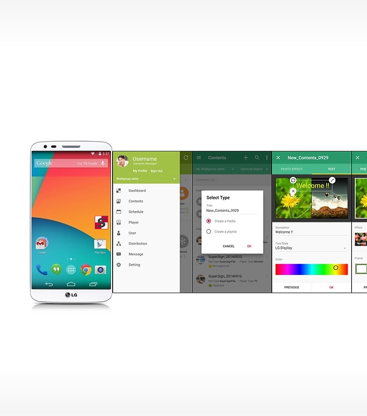 Panoramic image of SuperSignM’s total CMS Features and Simple Editor