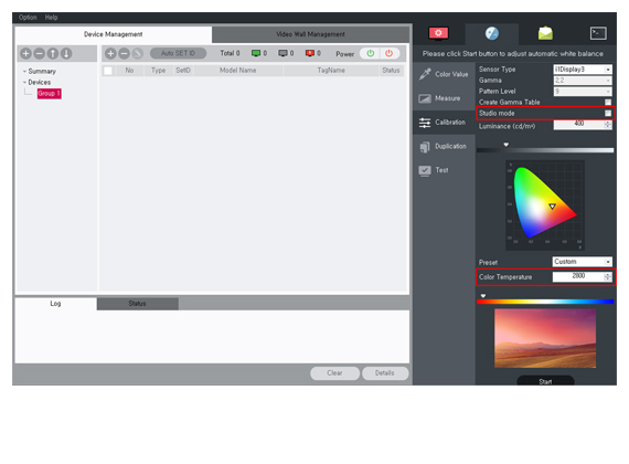 The studio mode of SuperSign C